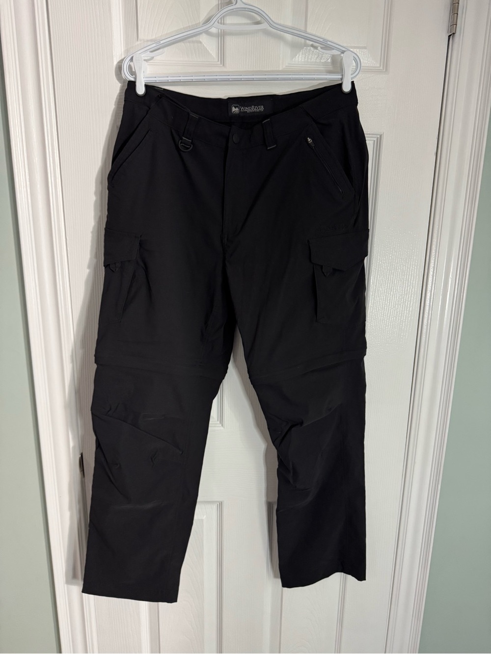 Black Convertible Wind breaking Cargo Pants -